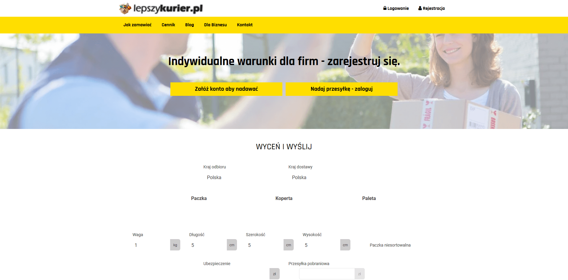 Strona Lepszy kurier